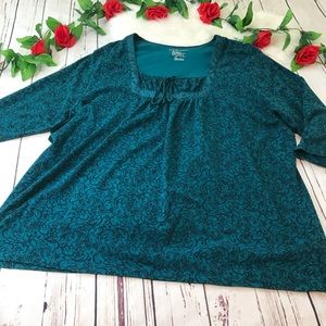 Just My Size 5X (30w - 32w) blue paisley blouse